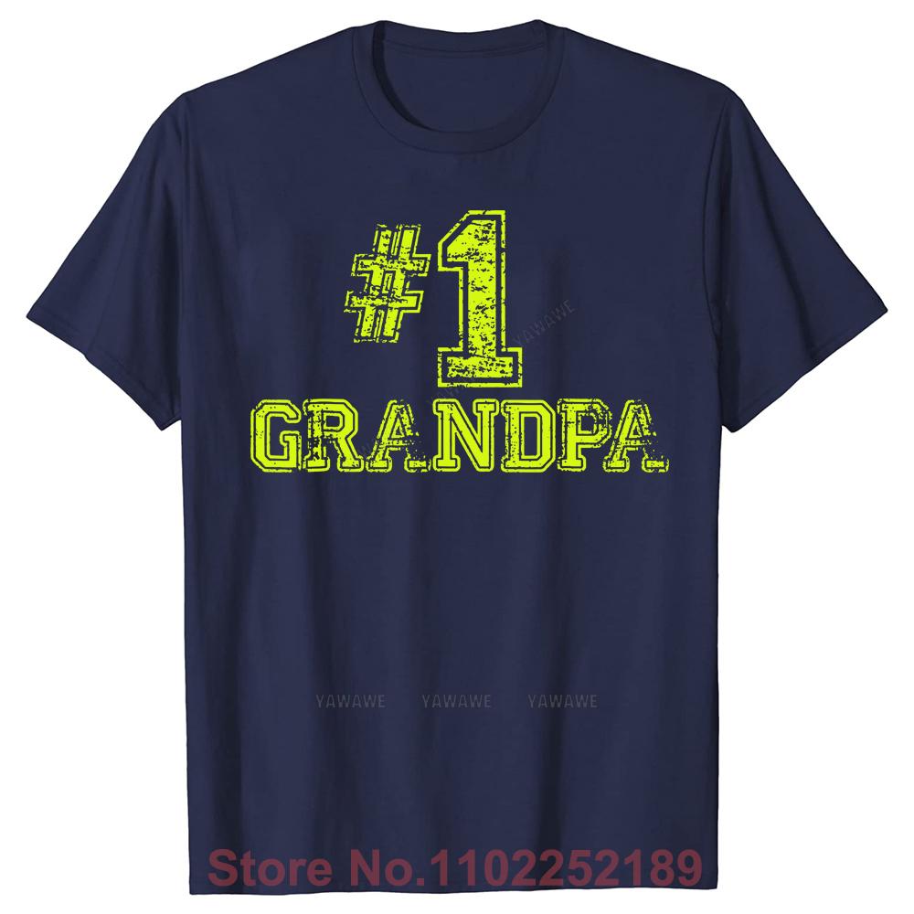 Funny 1 Grandpa Fathers Day T Shirts Graphic Cotton Streetwear Short Sleeve Birthday Gifts Summer Style Tshirt Unisexs Clothing
