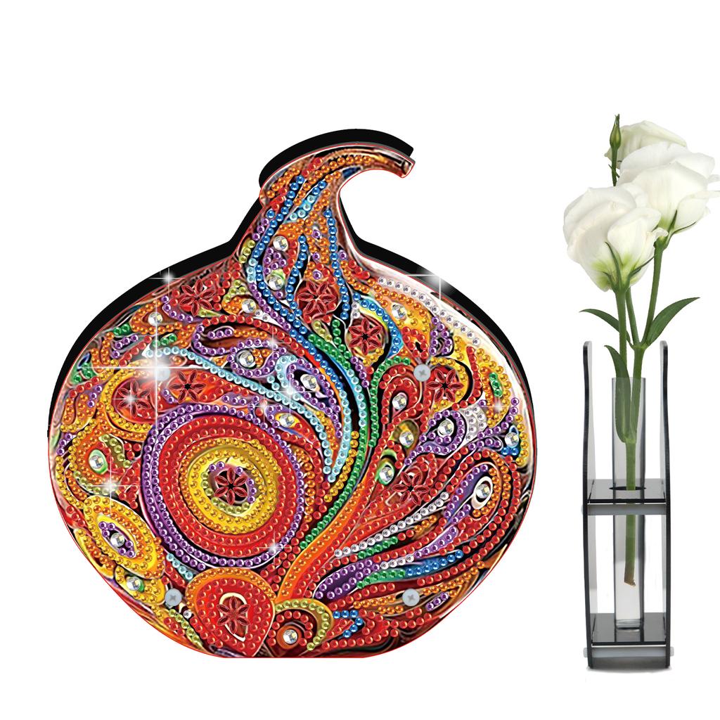 DIY Artistic Vase Desktop Diamond Art Kits Double Sided Drill Diamond Art Tabletop Painting Kit for Adults Home Office Decor