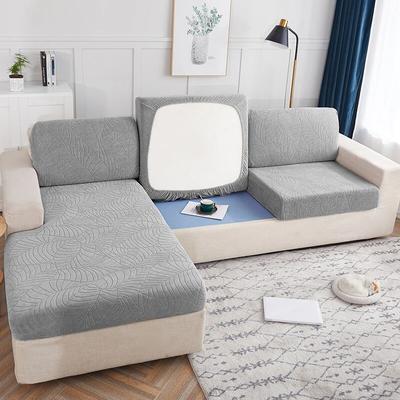 Waterproof 1/2/3/4 Seaters Cushion Sofa Seat Cover Anti-dust Tight Wrap Protector Jacquard Plush Fibre for Living Room
