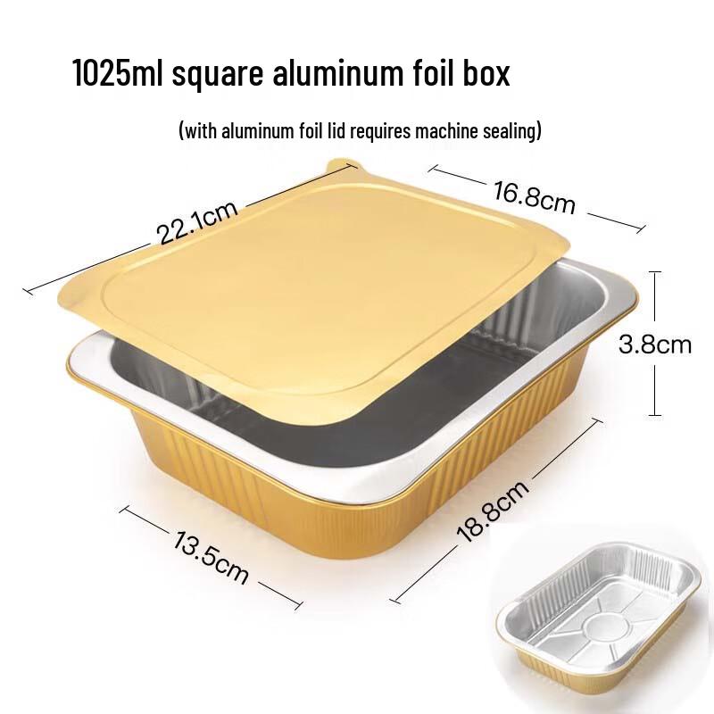 Disposable Rectangular Aluminum Foil Food Container