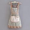 Canvas Household New Erasable Apron, Kitchen Shoulder Strap Anti Fouling Breathable Princess Skirt, Cooking Waist Work Clothes.