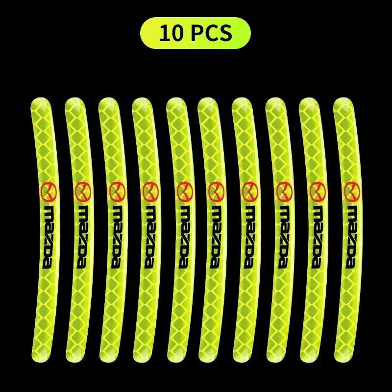 Car Wheel Hub Reflective Sticker Tire Rim Reflective Strips Decoration For Mazda 3 5 CX-3 CX-4 CX-5 CX-7 CX-9 Axela 6 RX8 7 MX3
