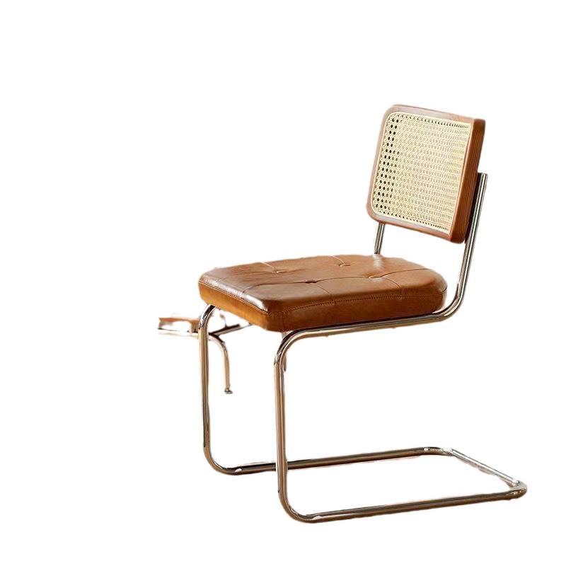 Rattan Bow-Shaped Nordic Retro Dining Chair - Mid-Century Style for Cafe, Hotel, or Leisure Spaces