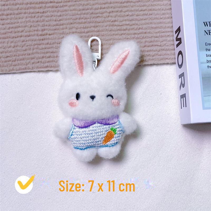 Entzückende Kaninchen-Plüschpuppe: Weich, Niedlich, Ganzkörper-Hasenmädchen Herz-Tasche Brosche Accessoire.