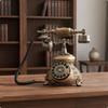 Antique Desk Phone Classic Design Decorative Rotary Dial Telephone for Home Decor