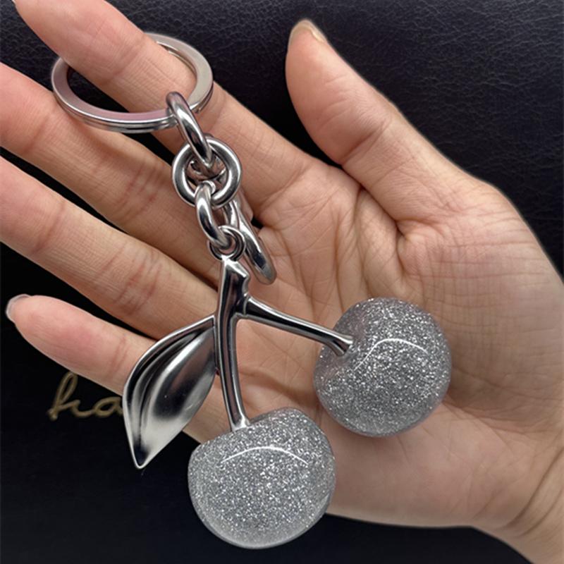 For Coach Shoulder Bags Shining Silver Crystal Cherry Pendant Women's Purse Bag Charm Hanging Accessories Bag Charm