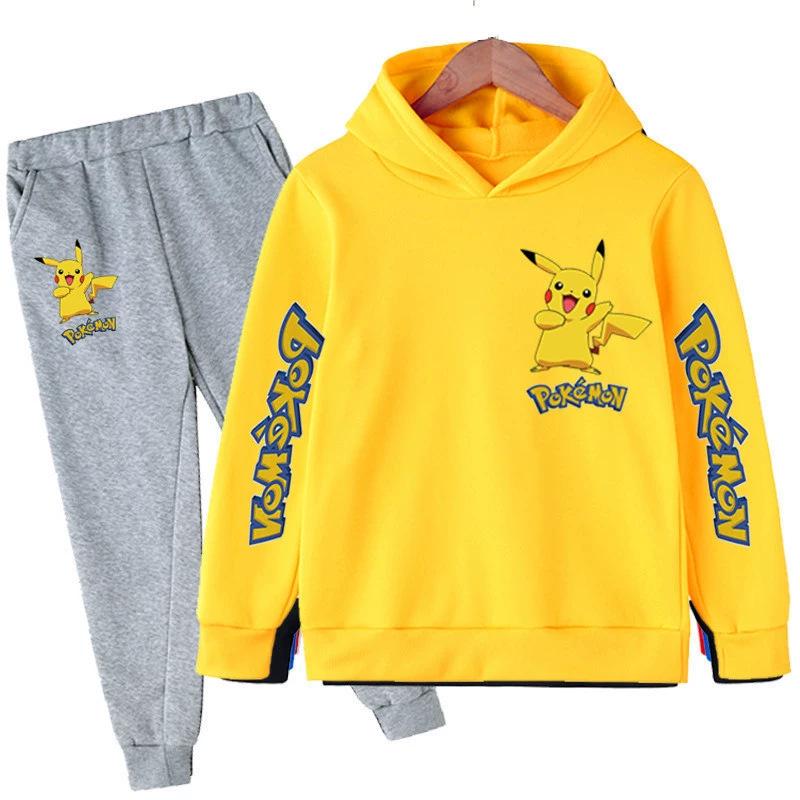 Unisex Anime Pikachu Hoodie Set for Kids - New Style