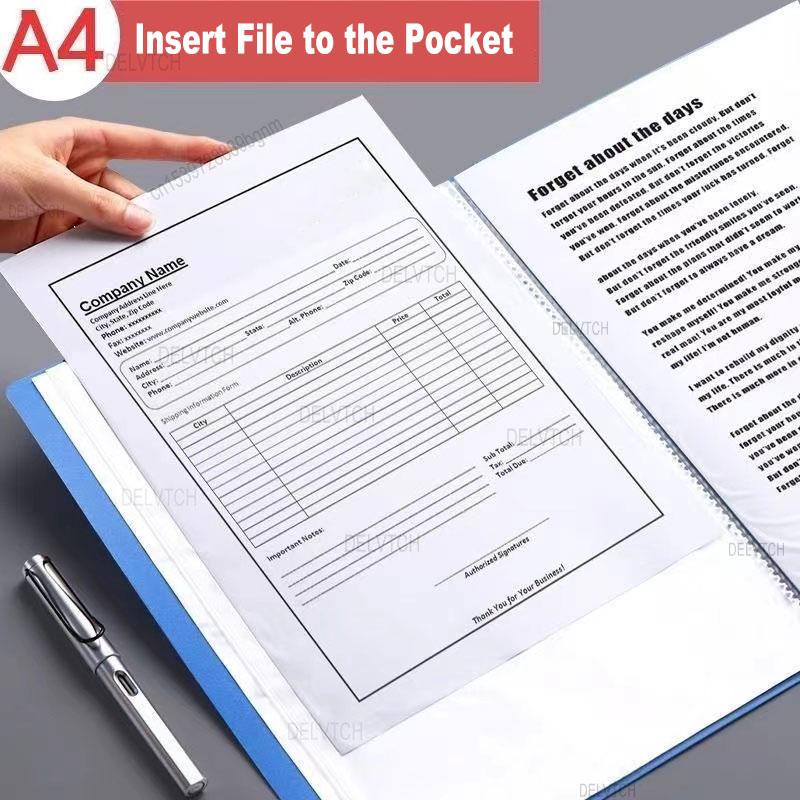 60 Pocket A4 A3 File Folder Picture Po Album Display Book Art Sketching Painting Drawing Paper Document Storage Bag Organizer