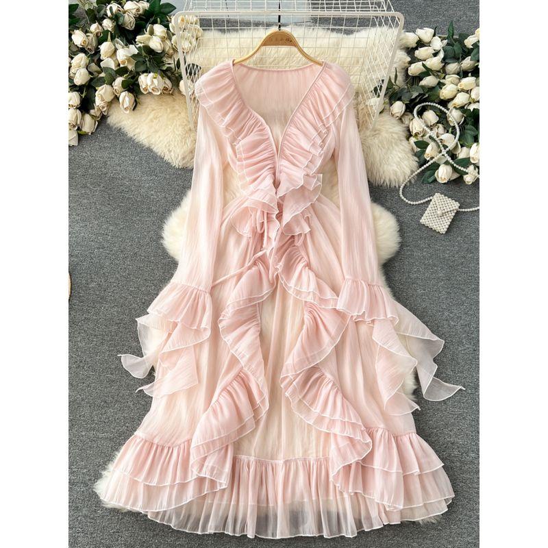 Cardigan Outwear Spring Clothing Ruffles Silm Long Shawl