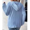 2025 Autumn/Winter Women's Plus Size Jacquard Loose Hooded Sweatshirt