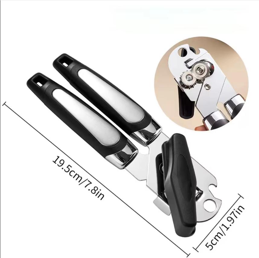 

Stainless Steel Can Opener Multifunctional Manual Strong Grip Opener Side Cut Tins Bottle Opener Kitchen Gadgets