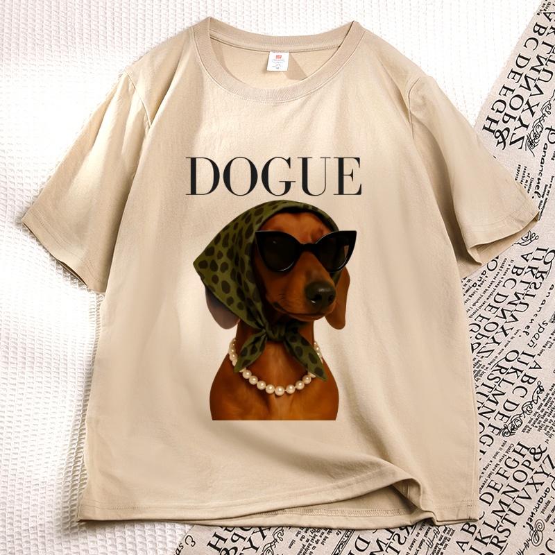 Funny Dachshund Dogue T-Shirt Women Sassy Weiner Dog Mom T Shirt Casual Round Neck Printed Doxie Tshirt Streetwear