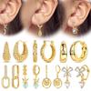 New 925 Silver Earrings Golden Beans Leaf Feather Luminous Elf Hoop Earring For Women Making Jewelry Gift