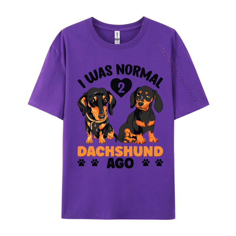 I Was Normal 2 Dachshund Ago Funny Quote Tshirt Top Tshirts Family Retro Men Tops Shirt Printing Black Graphic Tees