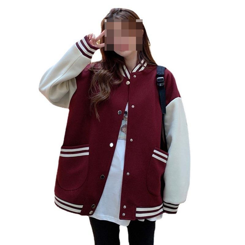 Korean Version Baseball Jackets for Women Spring and Autumn Couple Outfits, Ins Trendy Harajuku Style Streetwear Jacket Clip Overcome