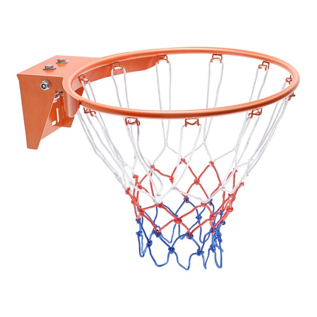 Basketball Rim, Wall Door Mounted Basketball Hoop, Heavy Duty Q235 Basketball Flex Rim Goal Replacement with Net, Standard 18" Indoor and Outdoor