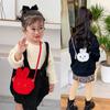 Children's Cute Plush Bunny Bag Girls Waist Bag Gradient Color Chest Bags Autumn winter Child Waist Belt Bag Cartoons Purse