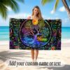 Tree of Life Theme Beach Towel Personalized Custom Name & Text Soft Quick Dry Beach Towel for Swimming Travel