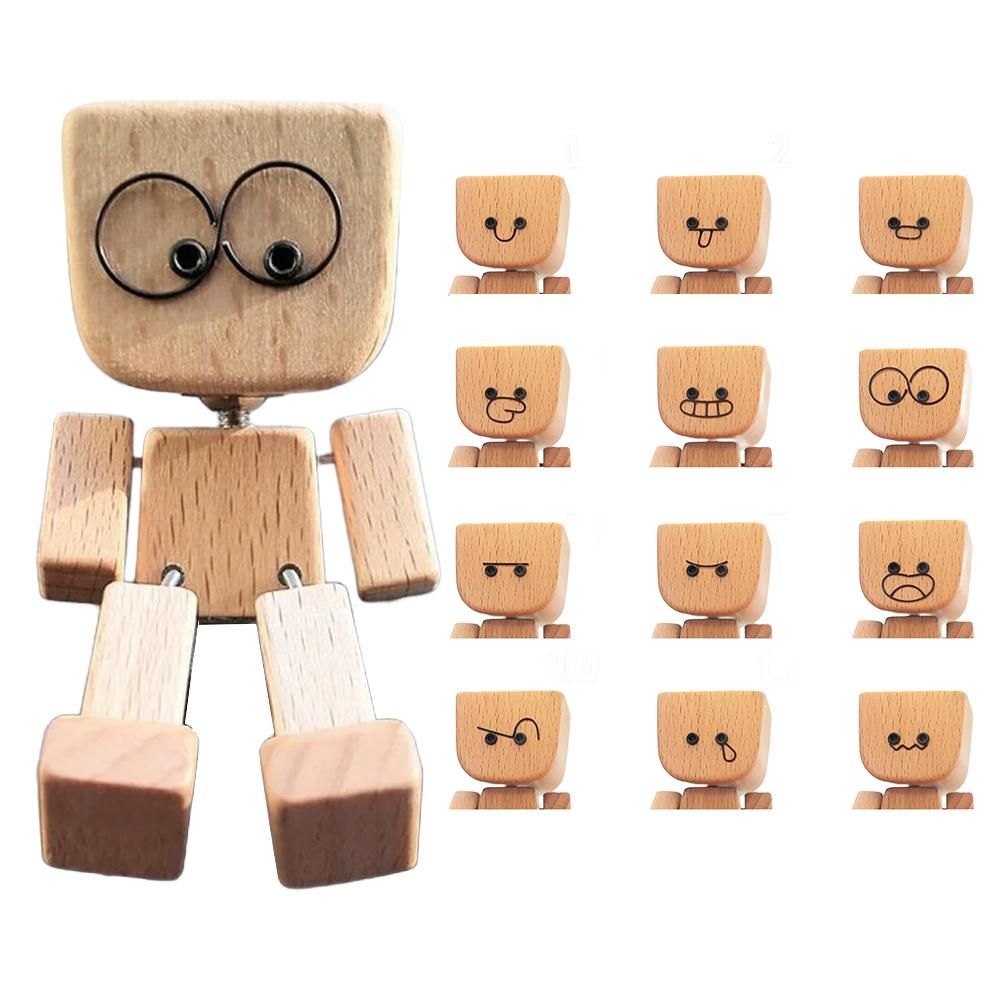 trong Magnetic Shaking Wooden Man Figurine Car-mounted Natural Wood Decor with fragrance essential oils Auto Accessories New