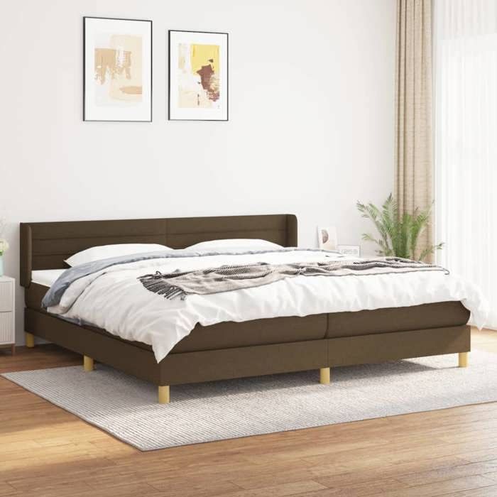 3130380 vidaXL Divan Bed with Mattress Dark Brown 200x200 Cm