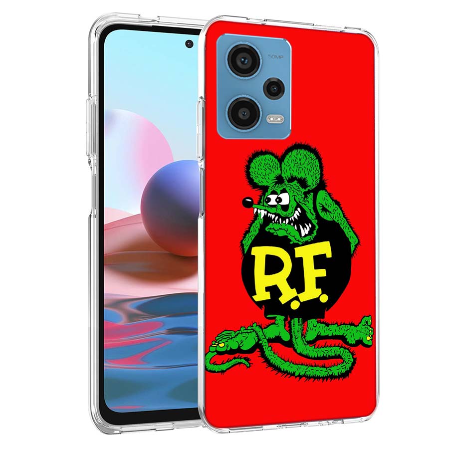 Surf Cool Rat F-Fink Phone Case For Redmi Note 13 12 14 15 Pro Plus 13R 11 11T 11E 11S 10 Pro 10S 9 9S Cover Cell Clear TPU Capa