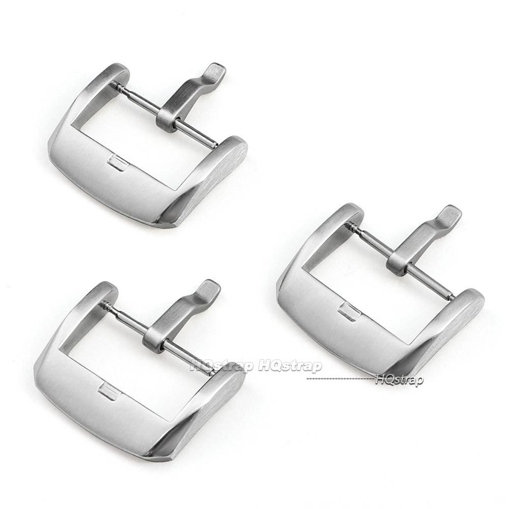 Metal Watch Buckle 20mm Silver Stainless Steel Clasp for Leather Watchband Accessories Brushed Matte Replacement Strap Buckles