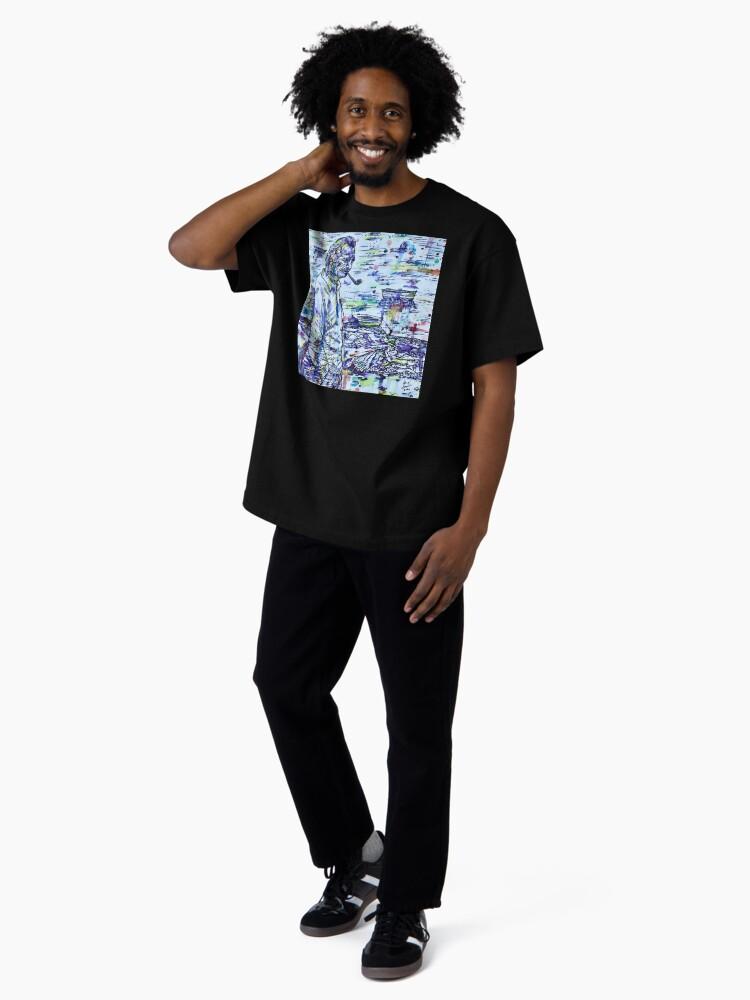 Georges Brassens GEORGES BRASSENS Watercolor and Ink Portrait Oversized T-Shirt