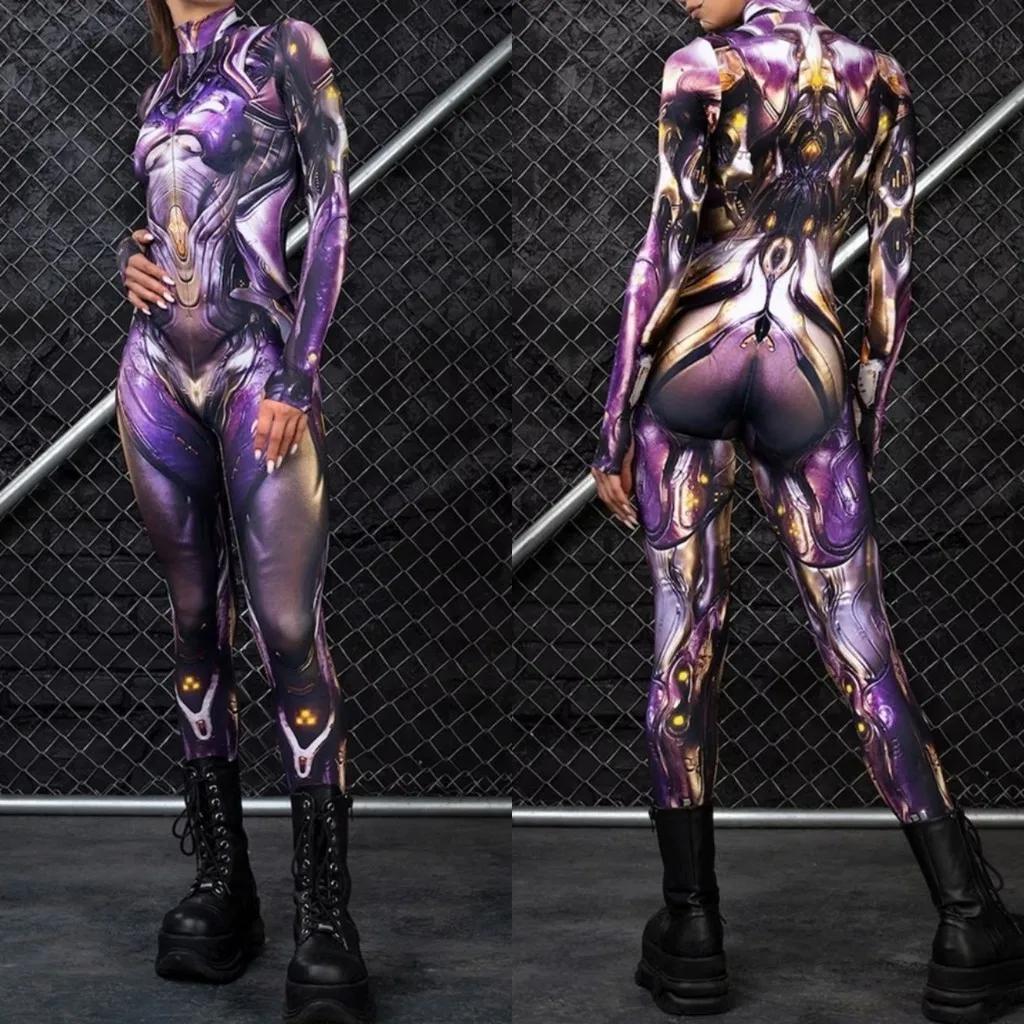 Yetişkinler İçin 3D Dijital Baskılı Sahne Kostümleri Cadılar Bayramı Etkinliği Karnaval Temalı Parti Cosplay Kostümü Rol Yapma Oyunu Tulum