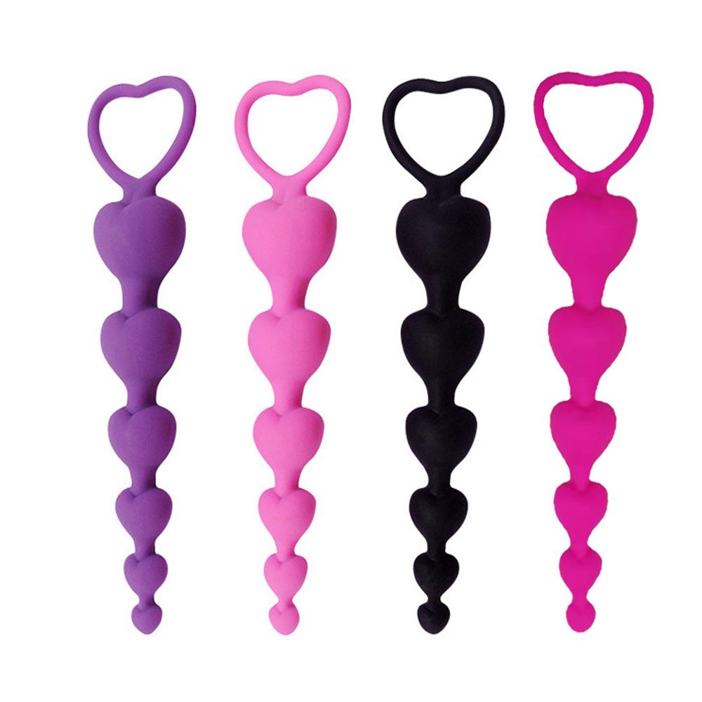 Sexy hračky stimulující bod G pro muže Ženy řitní otvor Velké koule Silikonové zátky pro dospělé Sexy Pár Sexy Heart Beads Soft Anal