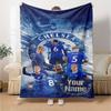 Chelsea Fc Football Player Customize Text Blanket Lightweight Customizable Blanket Comfortable Suitable for Sofa Livingroom Nap Bed for All Occasions