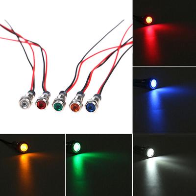 5X Bilbåt 12V-24V 6Mm LED-indikatorlampa Instrumentpanel Varningslampa