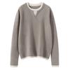 Autumn 2025 Sweet Style Color Block Cashmere Sweater - Loose Fit, Slimming, Short & Warm, Fake Two-Piece Design