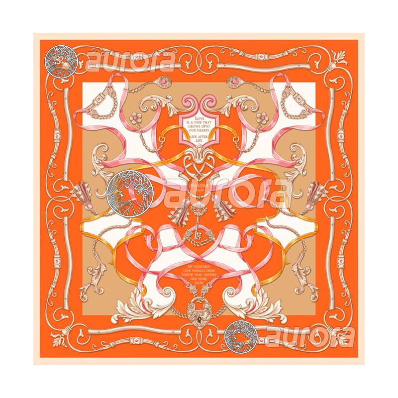 Aurora Love Letter Silk Scarf & Brooch Set