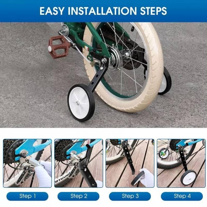 Versatile Adjustable Training Wheel Support For Children's Bikes With Sturdy Build