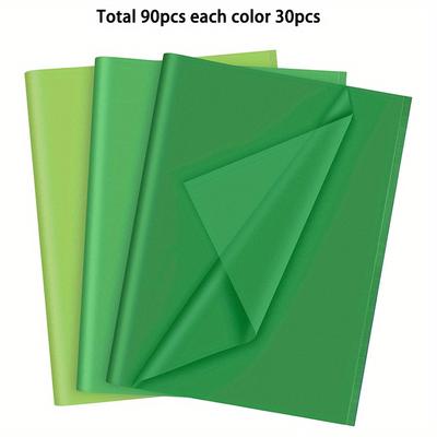 90 Sheets Green Tissue Paper Bulk, Green Tissue Paper Sheets for Gift Bags for Christmas Day Gift Wrapping Birthday Wedding Holiday Paper Flower