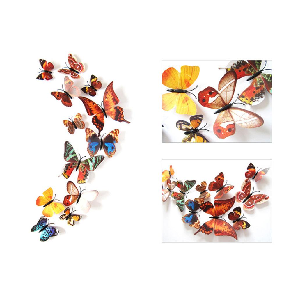 3D Three-Dimensional Butterfly Art Design Wall Sticker Refrigerator Diy Decoration Home Decor Fridge Magnet Gift For Kitchen