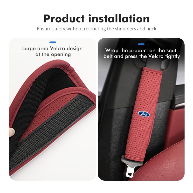 For Ford Car Styling Seat Belt Shoulder Cover Neck Protector Auto Interior Accessories Focus Mk2 Mk3 Mk4 Fiesta Ranger Mondeo