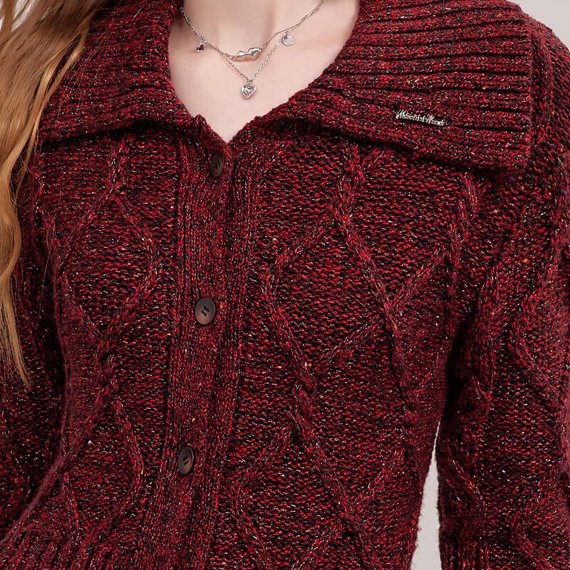 UNIFREE Women's Retro Cable Knit Cardigan
