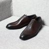 Classic Handmade Mens Dress Shoes Genuine Leather Whole Cut Round Toe Oxford Shoes Business Wedding Formal Suit Shoes Man