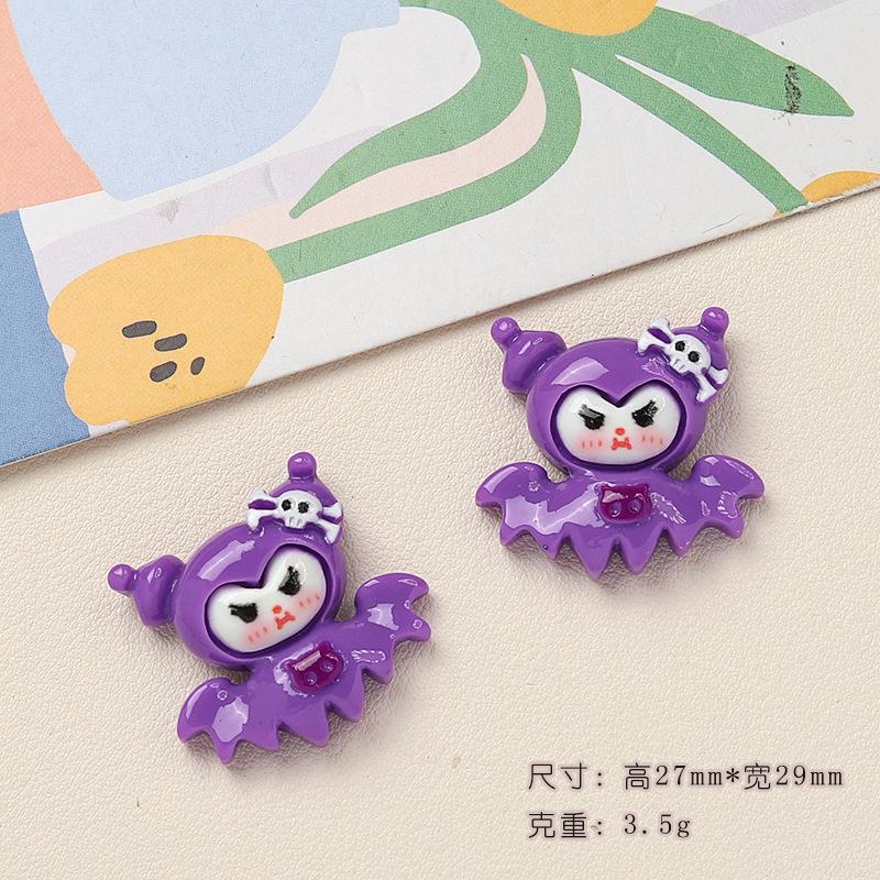 10 Pcs New Cartoon Halloween Book Bat Animal Series Resin Scrapbook Diy Jewelry Party Children Gift Hairpin Accessories A8