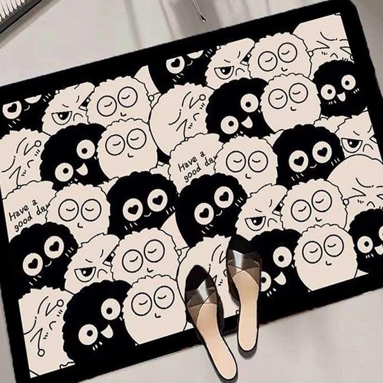 Bathroom Door Diatom Mud Soft Floor Mats Absorbing and Quick Drying Bathroom Foot Mats Big Eyes Series Soft Diatom Mud Foot Mats
