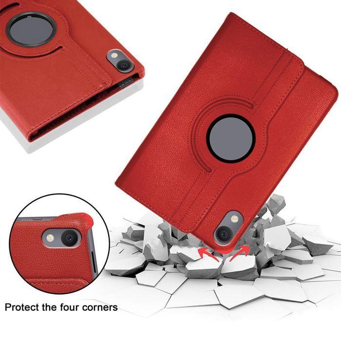 Case for Samsung Galaxy Tab S11, 360° Rotation Shockproof Protection Synthetic Leather Red