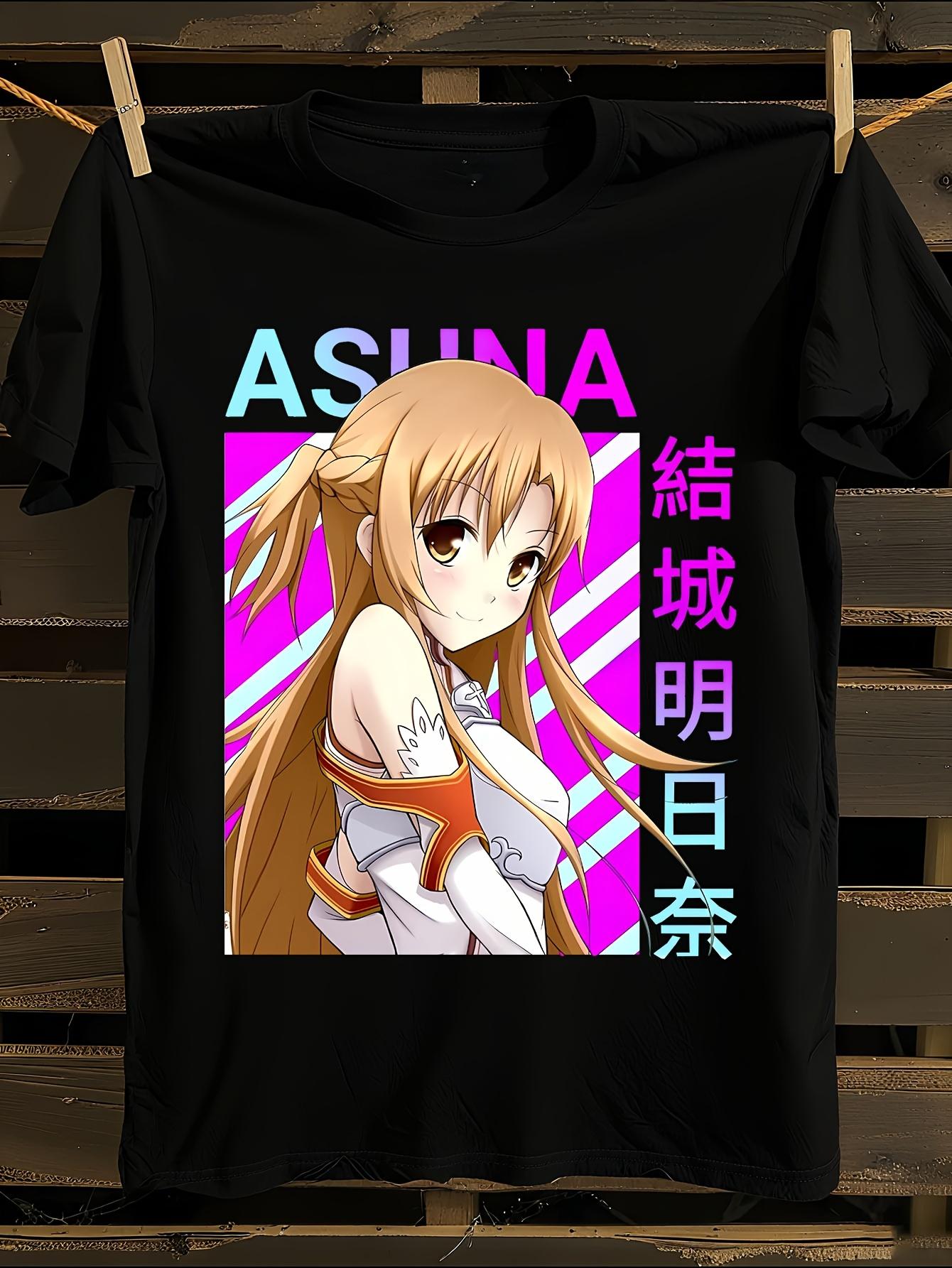 Аниме футболка Асуна из Sword Art Online Аниме футболка с графическим принтом S