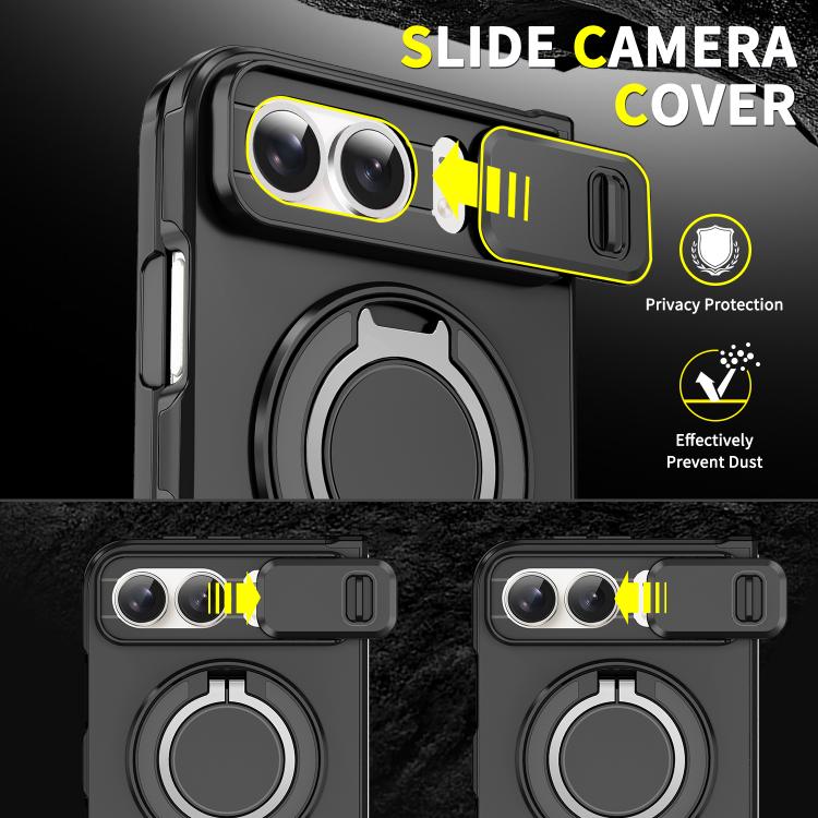 Sliding Camshield Lens Cover Ring Holder Shockproof Phone Case For iPhone Duo