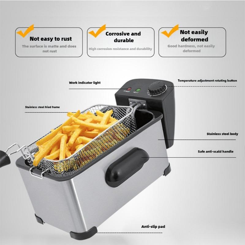 Household and commercial 3.5L electric fryer Electric fryer Skewers Fryer Kitchen French fries
