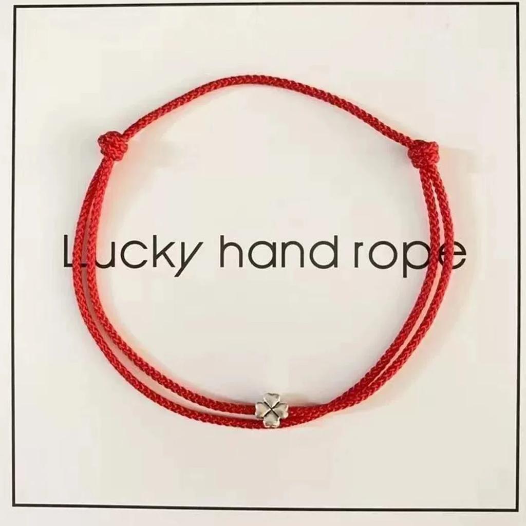 1/3Pcs Minimalist Four-leaf Clover Bracelets Women Men Adjustable Handmade Red Lucky Rope Couple Friendship Jewelry Accessory