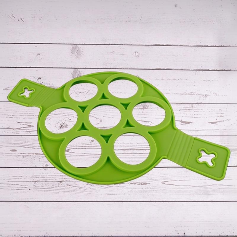 Silicone Non Stick Pot 7-Hole Baking Mold Food-Grade Handle Fried Eggs Pancake Omelet Mold Home Cooking Kitchen Tool Baking Mold