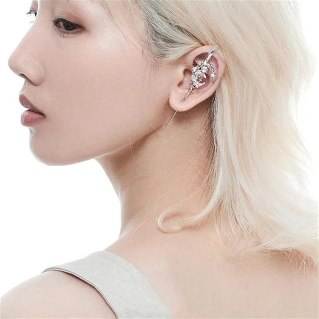 1 Pair Moon Shape Tassels Earrings Stylish Pendant Earrings Fashion Drop Earrings Ear Jewelry Present for Woman Girls
