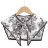 Women Silky Scarf Detachable Collar Vintage Lion Forest Print Shawl Wrap Cape  for Necks Women Scarf Spring