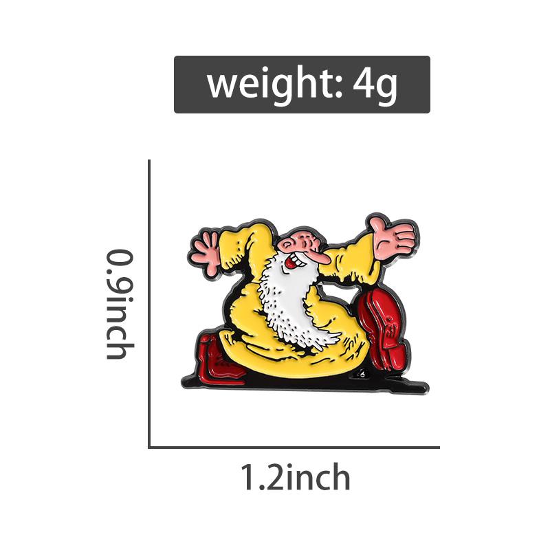 Cartoon Anime Characters Enamel Pins Custom White Beard Old Man Brooches Lapel Badges Funny Jewelry Gift for Friends